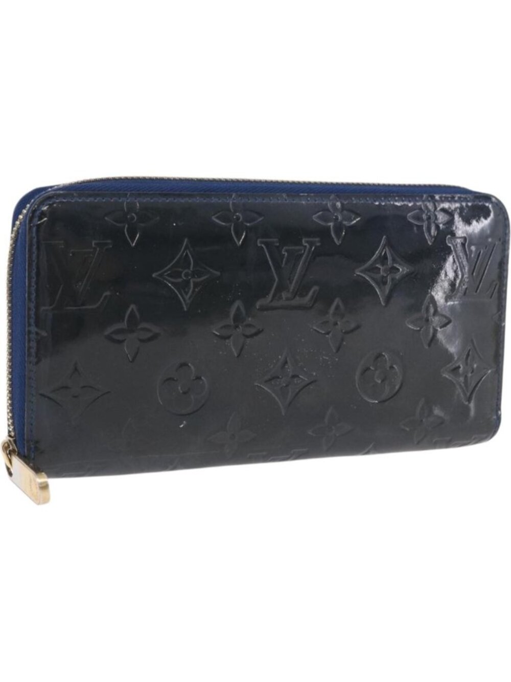 LOUIS VUITTON Monogram Vernis Zippy Long Wallet Grand blue M90047